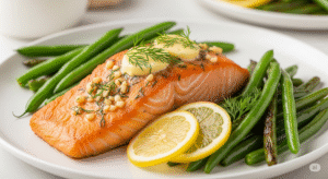 Garlic Butter Organic Salmon with Green Beans